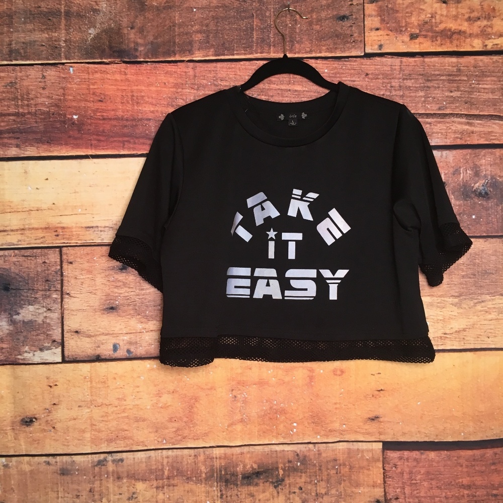 iris Take It Easy Mesh  Iridescent Crop Top